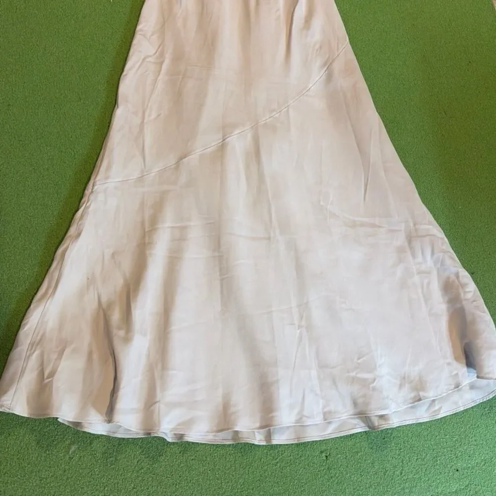 Abercrombie & Fitch high neck classy Maxi Dress nwt light gray
